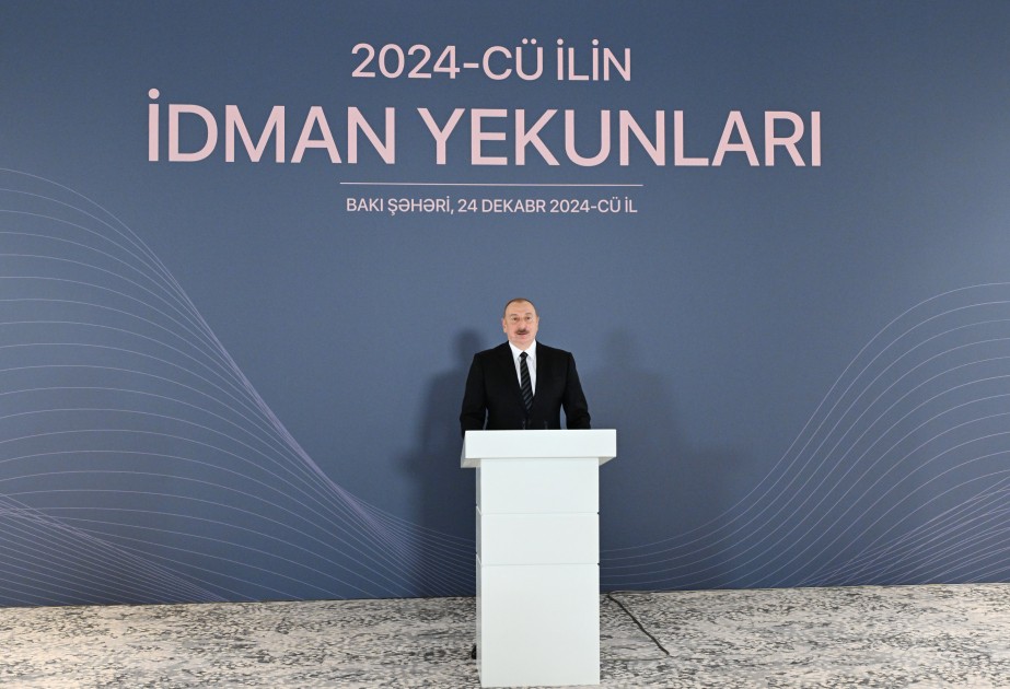 Prezident İlham Əliyev 2024-cü ilin idman yekunlarına həsr olunan mərasimdə iştirak edib